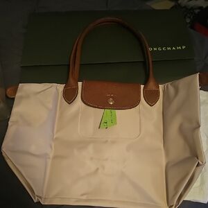 Longchamp Cream and Brown Women's Bag